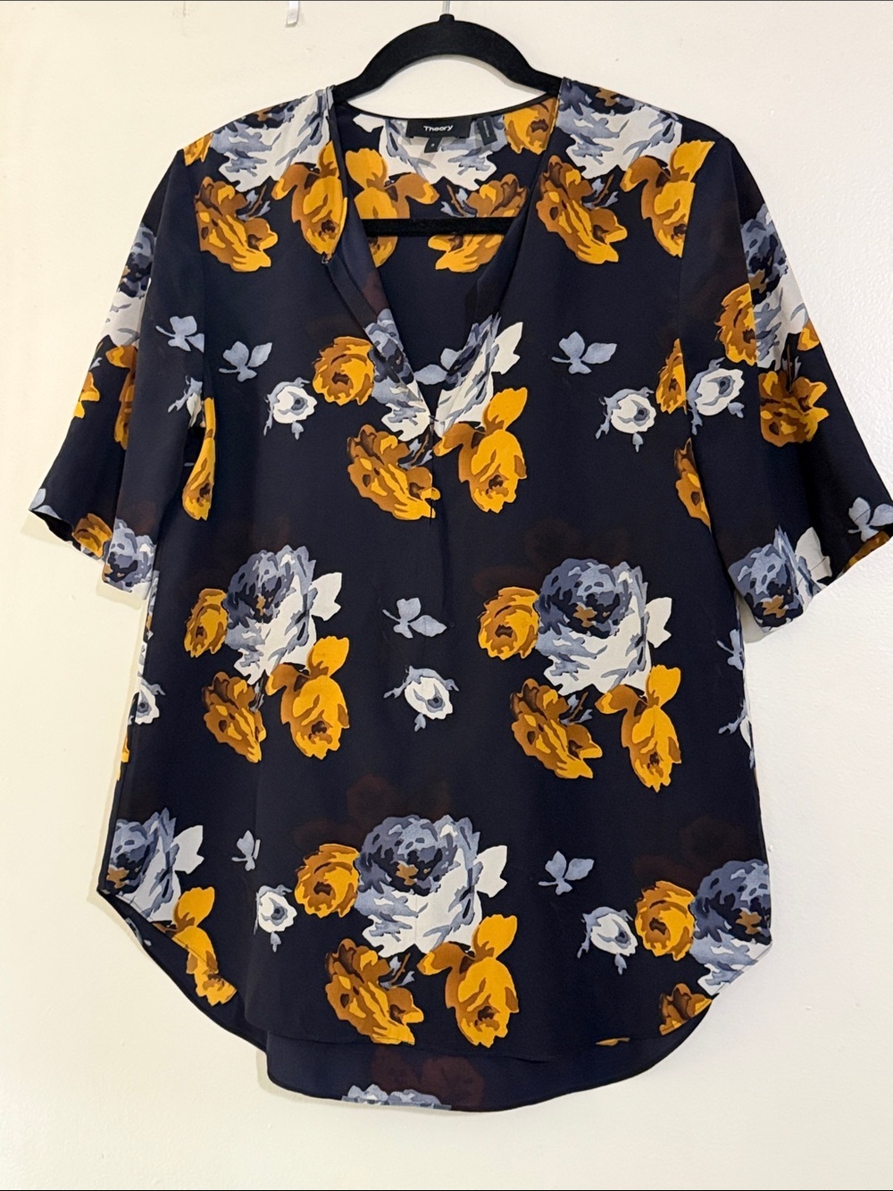 Theory silk floral top